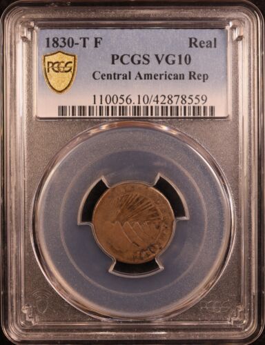1830 Central American Republic Silver One Real - PCGS VG10 - Choice Original!!