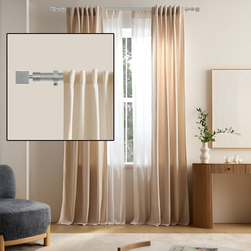 1" Wright Adjustable Single Drapery Curtain Rod, 28”-48"/48"-84"/84"-120" - Picture 34 of 43