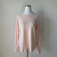 Active Life Sweater Womens L Long Sleeve Crewneck Knit Top Soft Pink Boho NWT