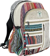 Hemp Backpack Small Daypack Handmade Himalayan Bohemain Travel Hiking Purse