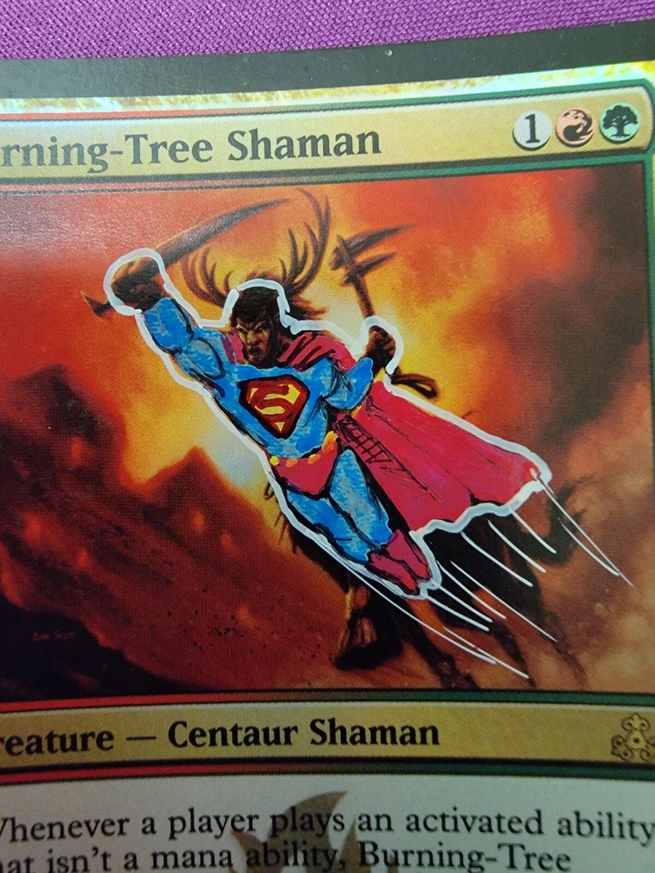 Burning-Tree Shaman FOIL Alter Signed Dan Scott Superman MTG Magic *CCGHouse* - Image 3 of 3