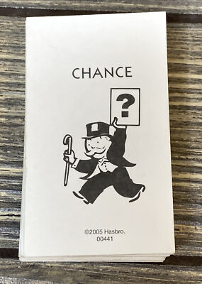 Hasbro Monopoly Junior 2005 Chance Cards Replacement Parts Pieces 
