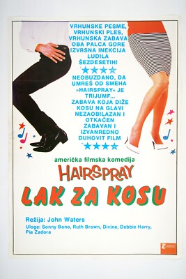 HAIRSPRAY 19x27 Original exYU movie poster 1988 DIVINE, SONNY BONO, JOHN WATERS