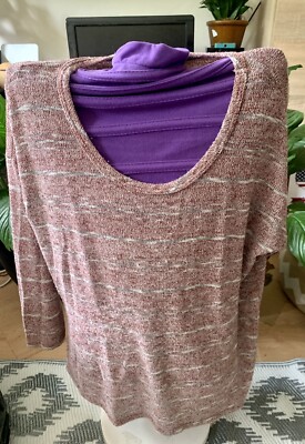 Süßer bezaubernder Charlie s gestreifter Pullover mit Knopfleiste Größe L Made In USA