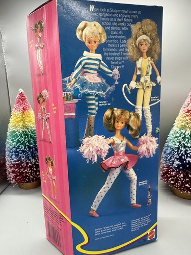 Vintage 1987 Mattel #5893 Teen Fun Cheerleader Skipper Doll Brown Eyes NRFB - Picture 3 of 4