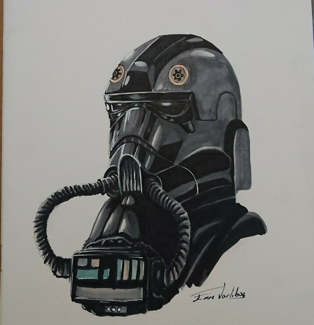 Star Wars Tie fighter pilot Blank Cover Original art Sketch by