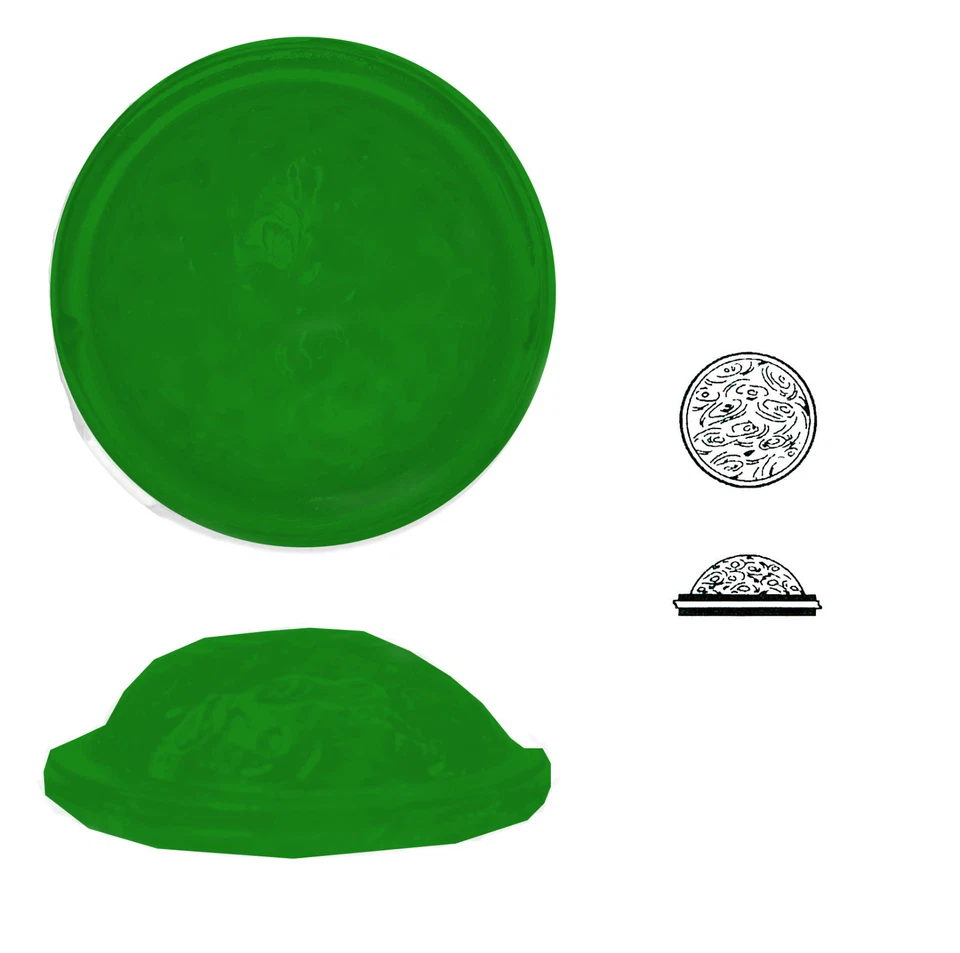 ULLMANNGLASS Antikglasmuggelsteine, 1 Stk., rund, Ränder geschert, Ø ca. 20 mm, h ca. 8 mm