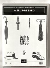 Stampin' Up Well Dressed Stamp Set 8 Man Themed Rubber set   NEW  