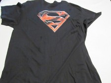 Superman T Shirt XL Man of Steel New Style Logo Black 100 Cotton