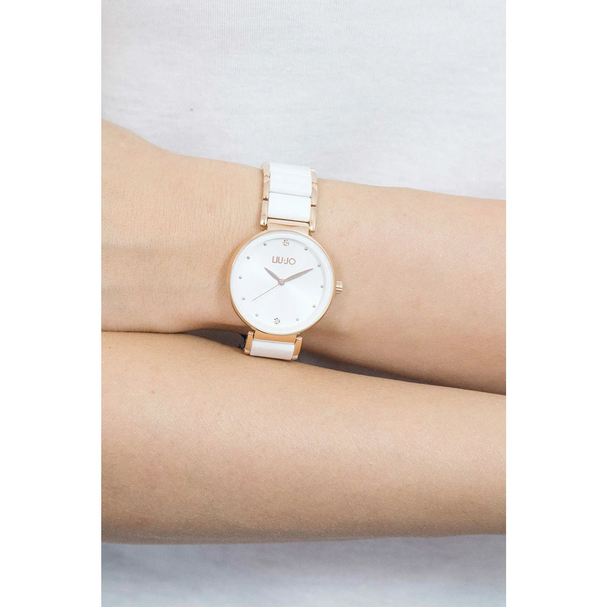 Women s Watch Liu Jo Bicolour Steel Plated Rose Gold And Ceramics TLJ1197A