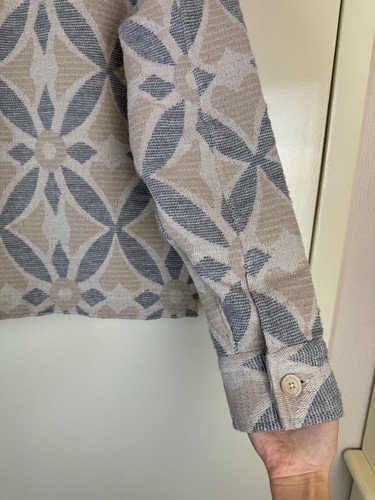 NN07 No Nationality Rahim Jacquard Boucle Geometric Overshot Shirt Jacket M - Picture 11 of 15