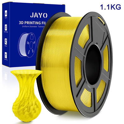 JAYO Transparent Gelb PLA+ Filament 1,75mm 1,1kg/2,4lb 3D Drucker Warping frei