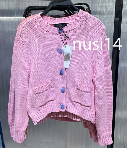 ZARA NEW WOMAN KNIT JACKET WITH STONE BUTTONS CARDIGAN PALE PINK 6771/057/622 - Picture 2 of 3