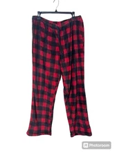 BEARPAW Women’s Buffalo Plaid Cozy Fleece Holiday Christmas Pajama Bottoms XL
