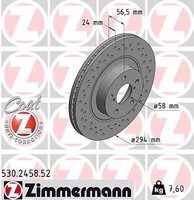 2X Zimmermann 530.2458.52 Bremsscheibe Passend FüR Subaru Toyota