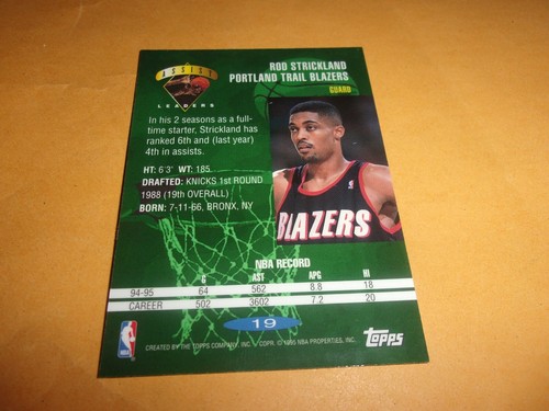 Carta basket 1995-96 Topps Power Boosters Basketball ROD STRICKLAND #19 - Foto 2 di 2