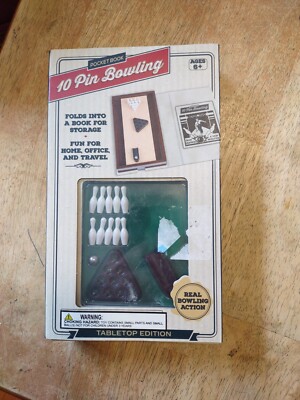 New/Sealed - Pocket Book ''10 Pin Bowling'' Tabletop Edition Bowling Game