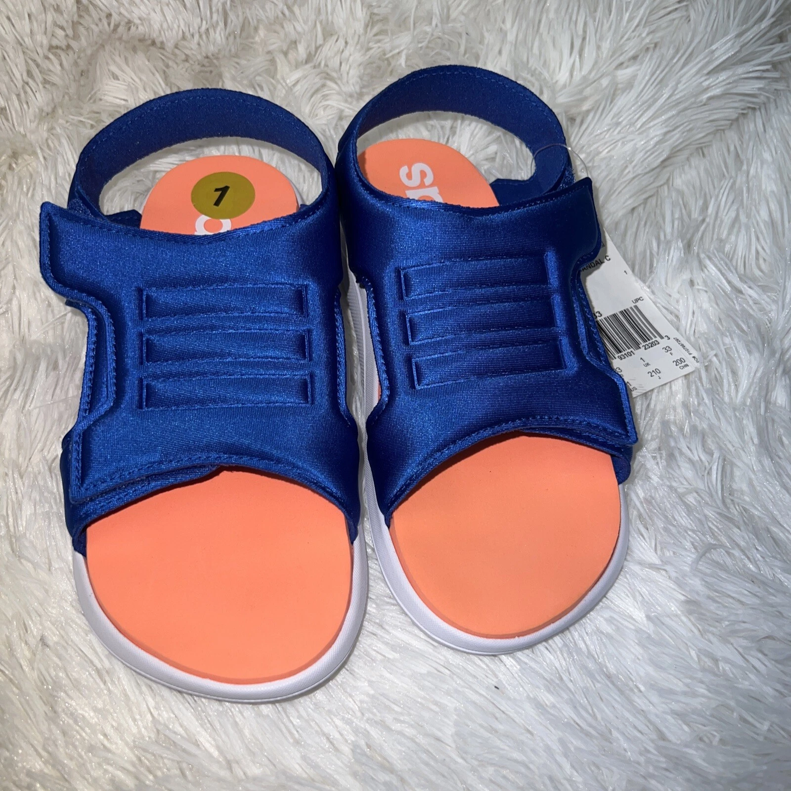 Sandali Adidas Comfort per bambini taglia 1 blu reale EG2233 scarpe da piscina da spiaggia nuove