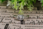 Oval East West Moissanite Bezel Set Solitaire Engagement Ring Anniversary Gift
