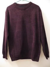 Men's Cozy Fleece-Lined Sweatshirt - Casual Crew Neck Pullover Brick Red Medium