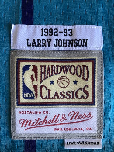 larry johnson signed jersey Charlotte Hornets Mitchell Ness PSA Witnessed Auto - Picture 10 of 11