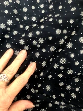 Vtg 1  1/2 Yd 44X55" MODA Deb Strain A WOODLAND XMAS Quilt Fabric Navy Blue SNOW