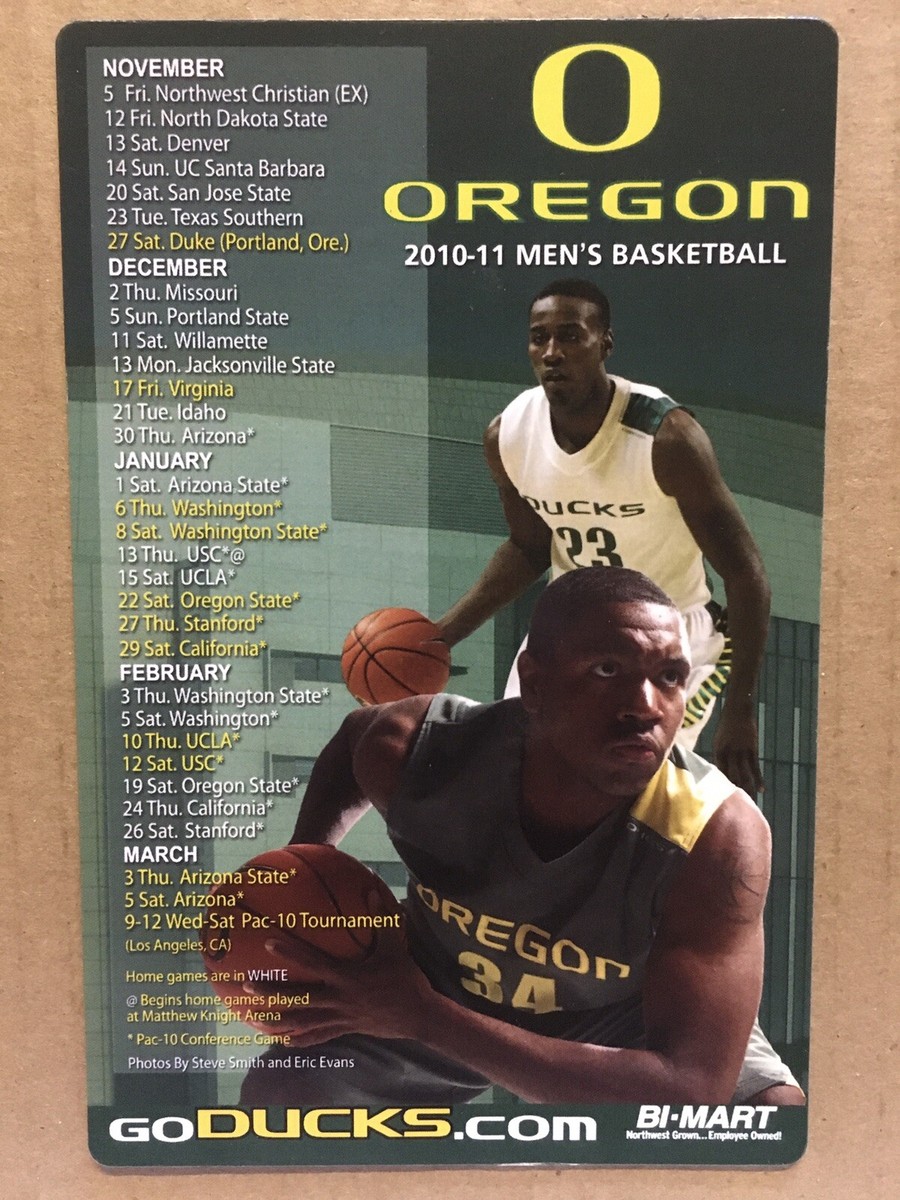 2010-11-oregon-ducks-basketball-magnet-schedule-jeremy-jacob-joevan-catron-ebay