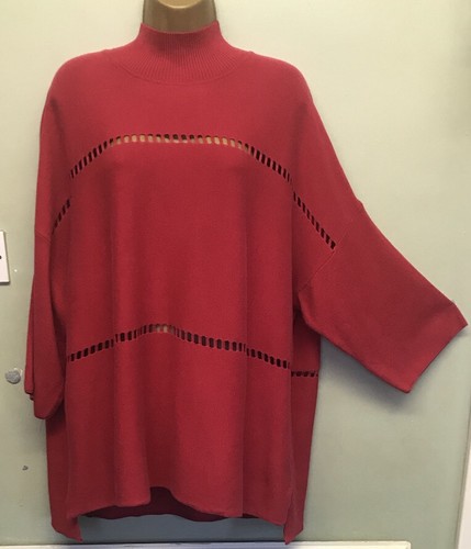 FRENCH CONNECTION Pink Oversized Size XL Mozart Ladder Jumper Summer Cotton Top - Picture 2 of 11