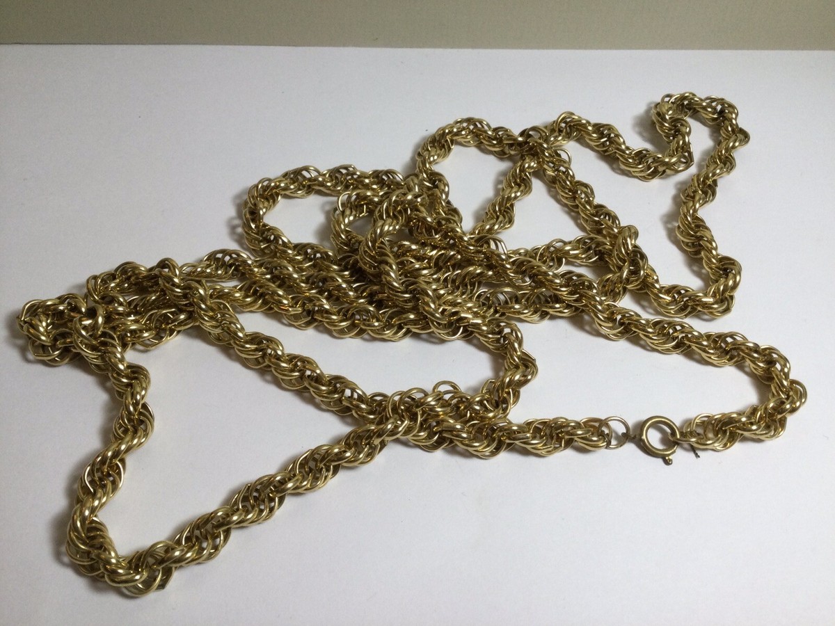 【VINTAGE HOLLYWOOD】Matte Classic Chain Necklace AWESOME VINTAGE BOLD CHUNKY 57” CHAIN NECKLACE WEAR LONG OR