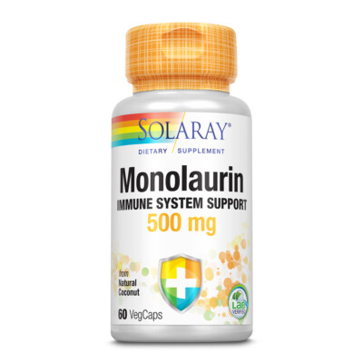 Solaray Monolaurin 500 mg Immune System Support | From Coconuts | Helps Maintain