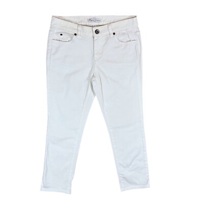 French Connection White Stretch Denim Jeans French Connection Stretch Cigarette Fit Ankle Grazer Jeans, Bleach