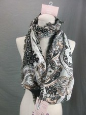 NWT UNBRANDED ONE SIZE WOMENS BLACK/GRAY INFINITY LOOP SCARF 3R
