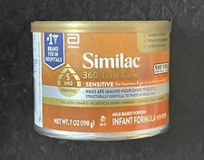 Similac 360 Total Care Sensitive Baby Formula Infant 7 oz exp 7/2025