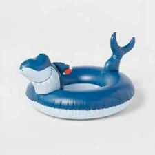 Sun Squad Inflatable Shark Swim Tube Float 4.2 Foot New Slightly Damaged Box