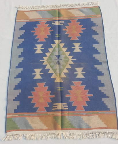 Vintage Traditional Handcrafted Turkish Kilim Rug for Home Décor 181x137 cm