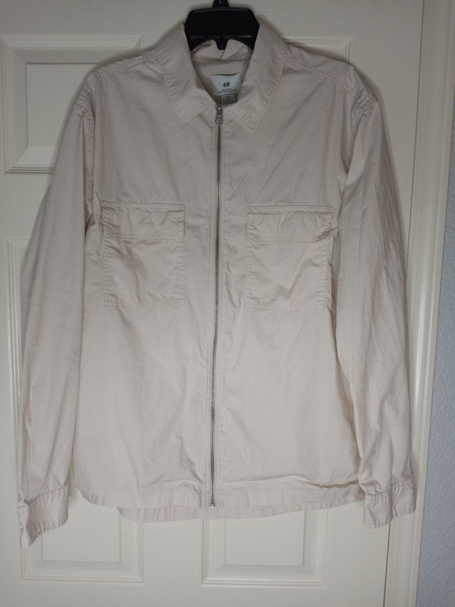 H M Relaxed Fit Long Sleeve Pockets Lightweight Cotton Shirt