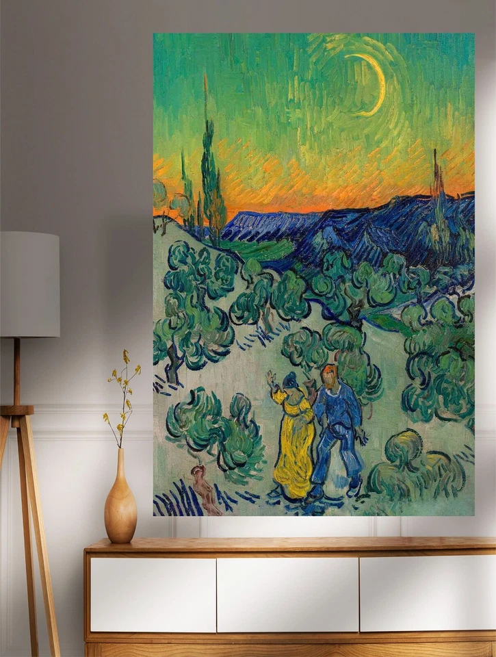A Walk At Twilight Vincent Van Gogh Canvas Prints Wall Art Pictures Modern Decor - Image 2 of 4