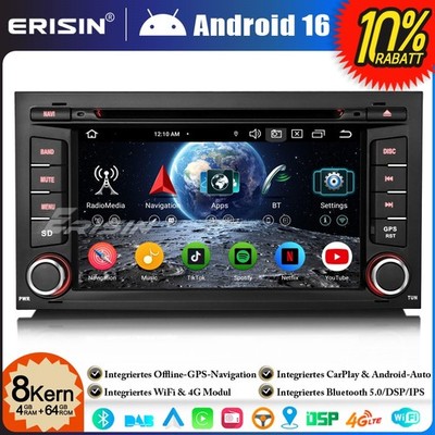 8-Kern 64GB Android 16 GPS Autoradio Navi DVD für Seat Leon CarPlay DAB+ BT 5.0