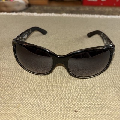 Solaray Black Crystal Accent Floral Handle Oversized Sunglasses - 1526-wf-k
