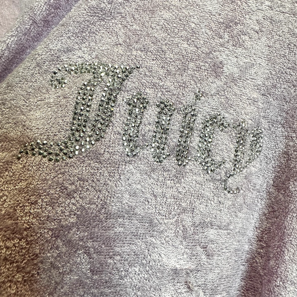 Juicy Couture Womens S/M Pink Purple Bling Queen Terry Sleep Robe Lounge 90s Y2K - Image 4 of 4
