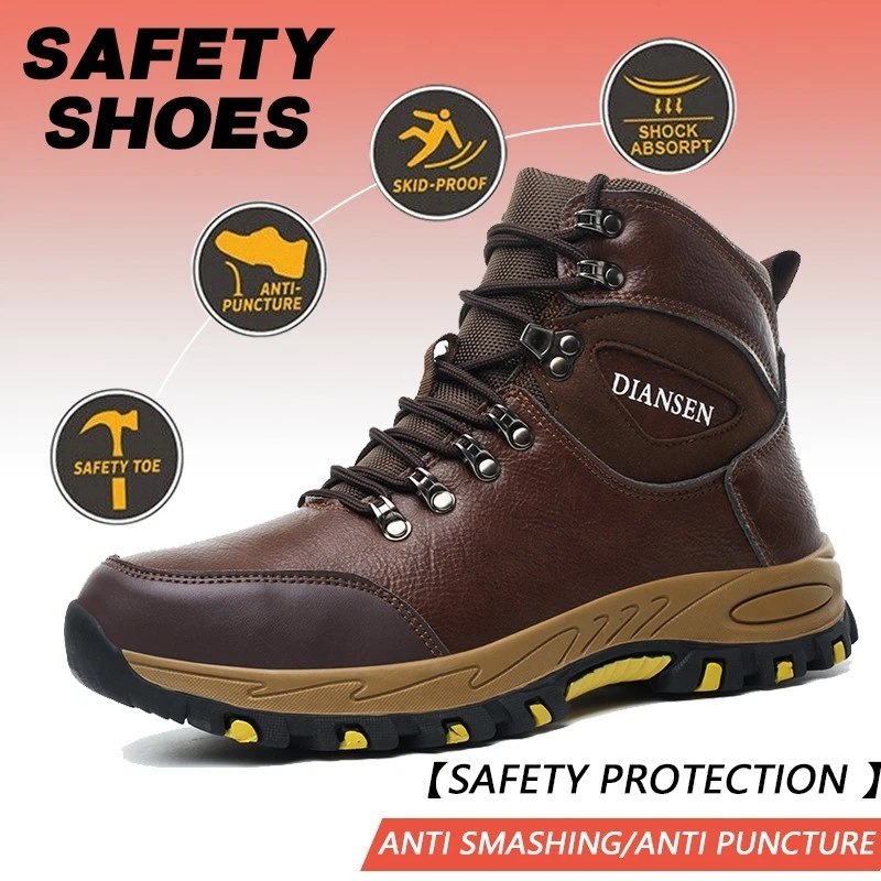 Mens Work Boots Steel toe boots Safety Shoes Waterproof Indestructible Sneakers