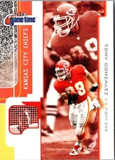 2001 Fleer Game Time Tony Gonzalez #57 Kansas City Chiefs Football Card