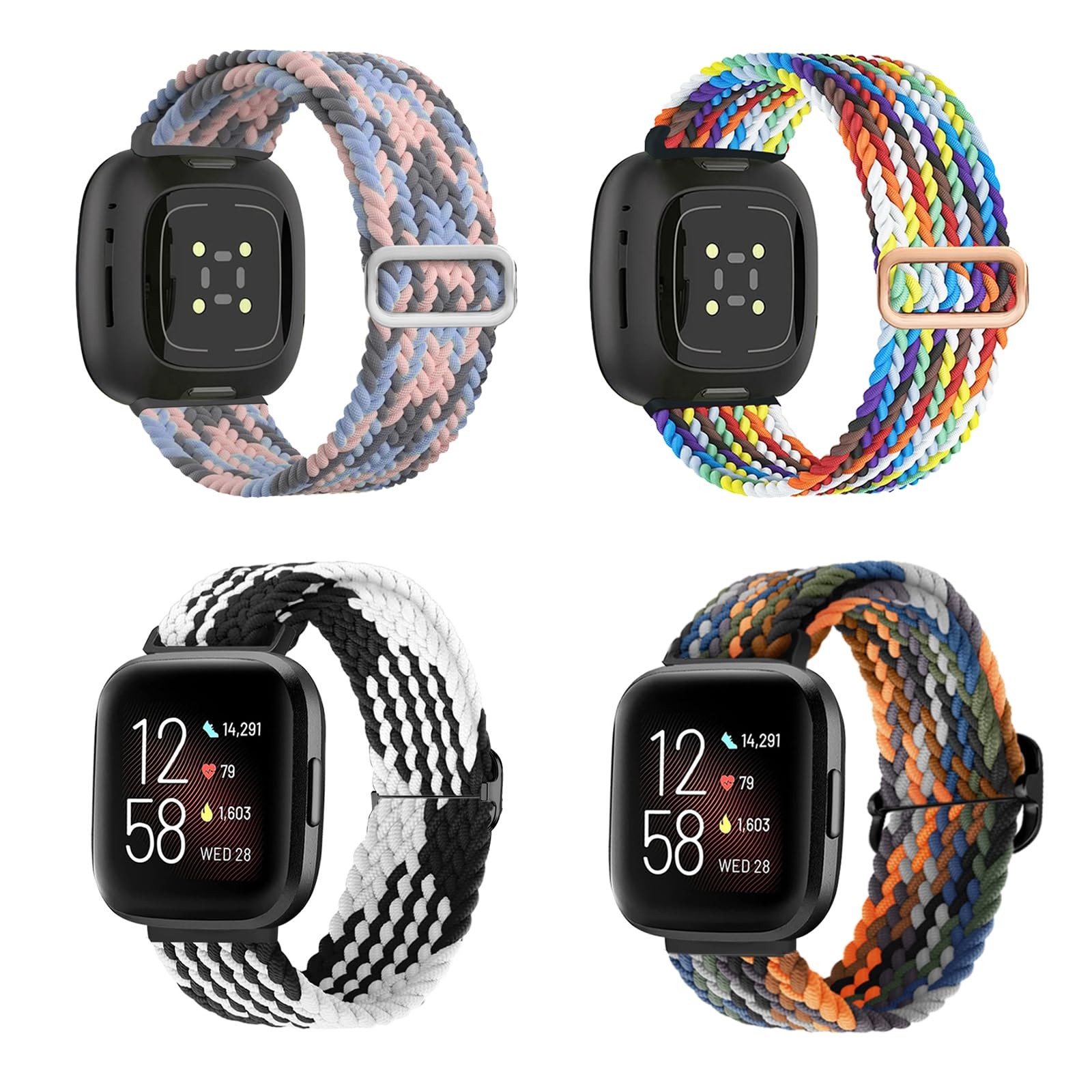 Bracelet Fitbit Versa 4 Souple Anti-Irritation Lot de 4