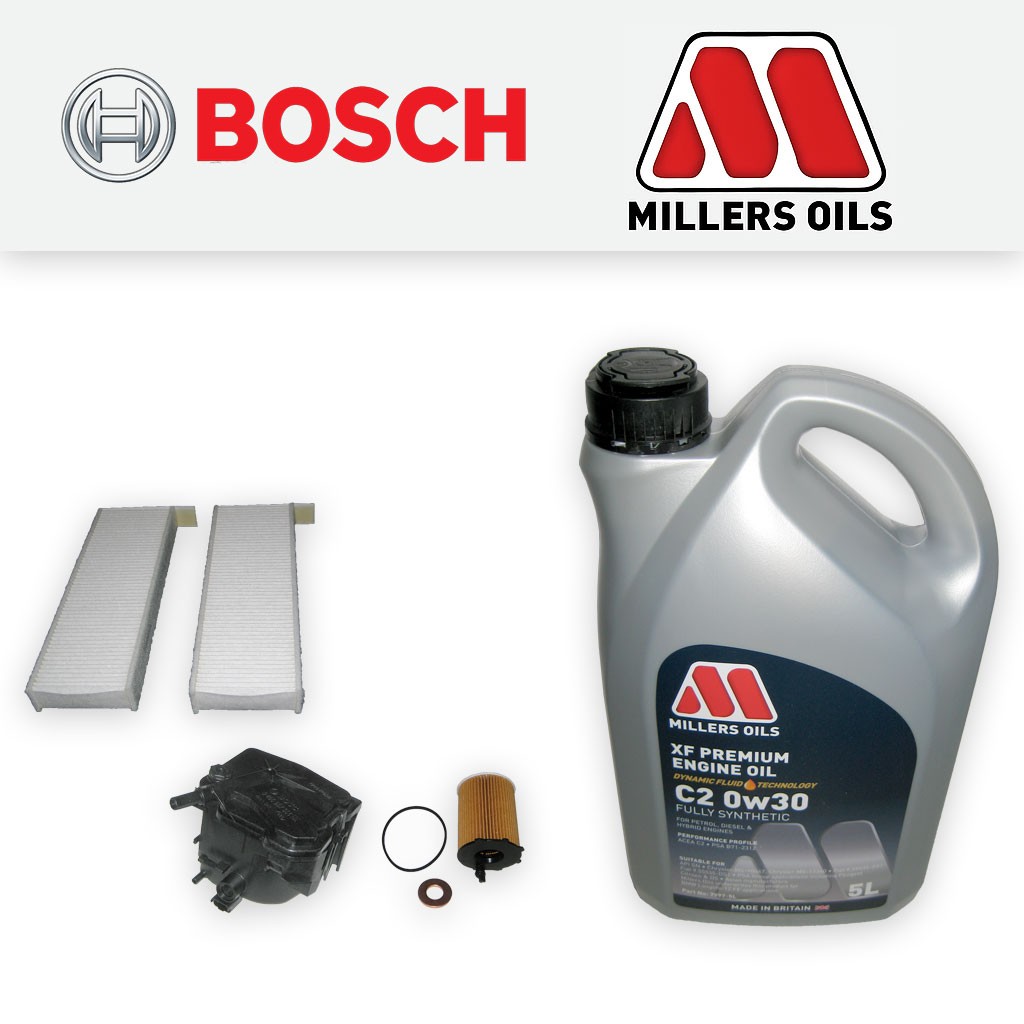 SERVICE KIT for PEUGEOT PARTNER 1.6 HDI OIL FUEL CABIN FILTERS +OIL (2008-2011)