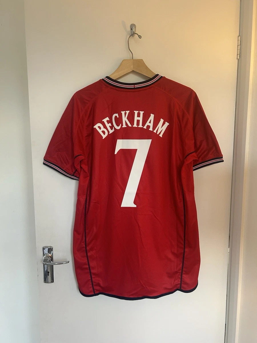 Maillot ANGLETERRE ENGLAND vintage BECKHAM n°7 UMBRO home shirt jersey L