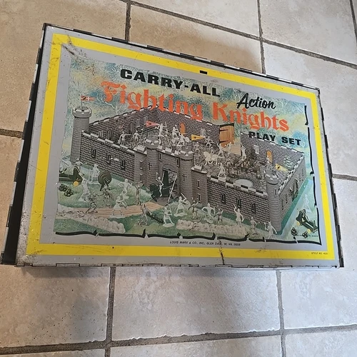Marx CarryAll 4635 Fighting Knights Tin Case ONLY - No Figures or Accessories