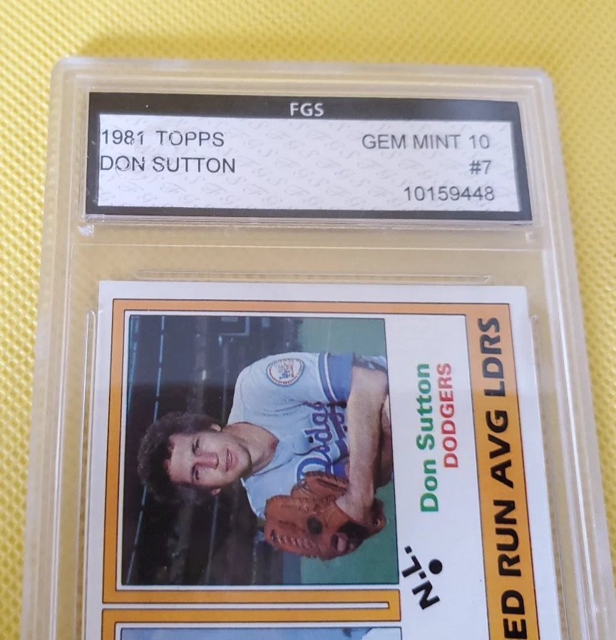1981 TOPPS #7 DON SUTTON/RUDY MAY DODGERS/YANKEES  FGS GEM MINT 10 - Image 2 of 4