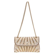 Evening Bag Clutch Purse for Women Formal, Beaded Purse Crossbody Handbag Gold