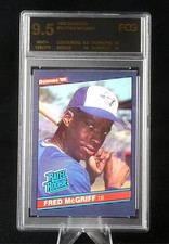 1986 Donruss Fred Mcgriff Crime Dog!!Rookie Card FCG 9.5 (3x 10's!!) Braves HOF . rookie card picture