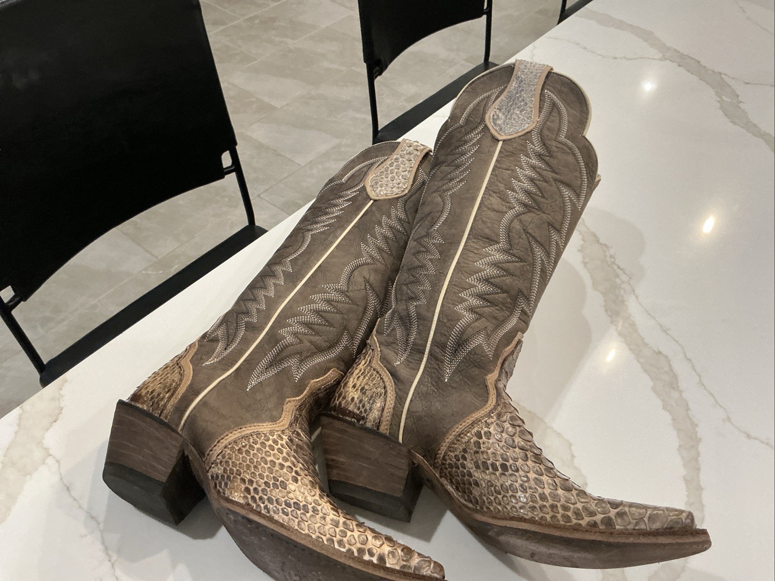 Idyllwind Stunning Exotic Python Tall Western Boo… - image 3